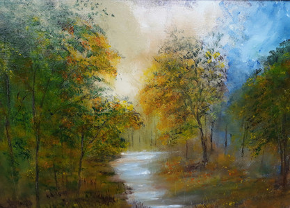 Jenny, English woodland, oils. 10.20.JPG